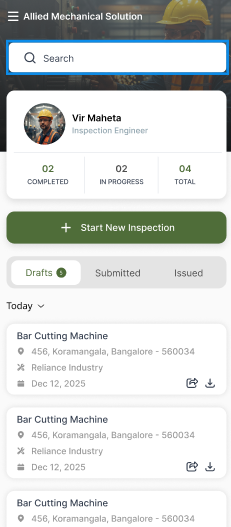 Allied engineer inspection app